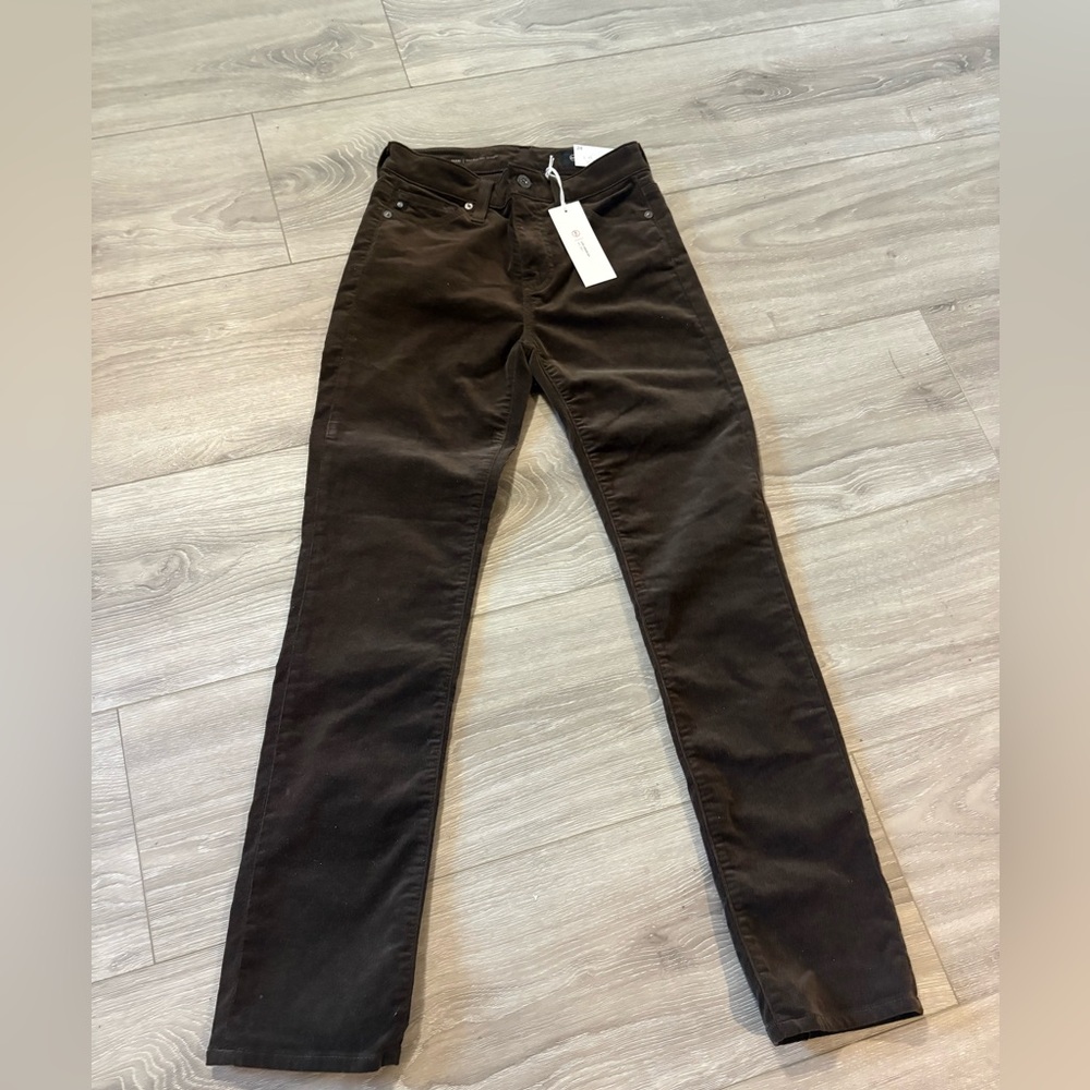 AG Mari Mid-Rise Slim Straight Velvet Jeans